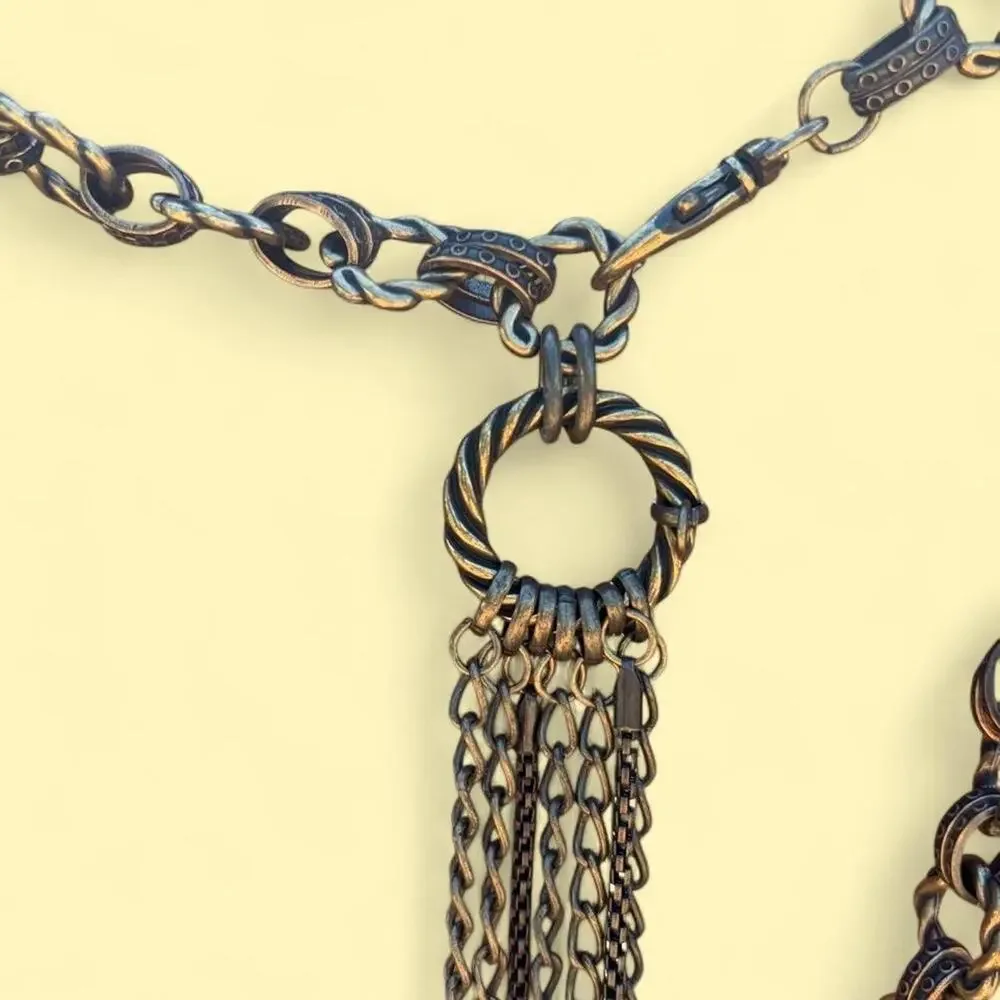 Vintage chunky antique bronze tassel